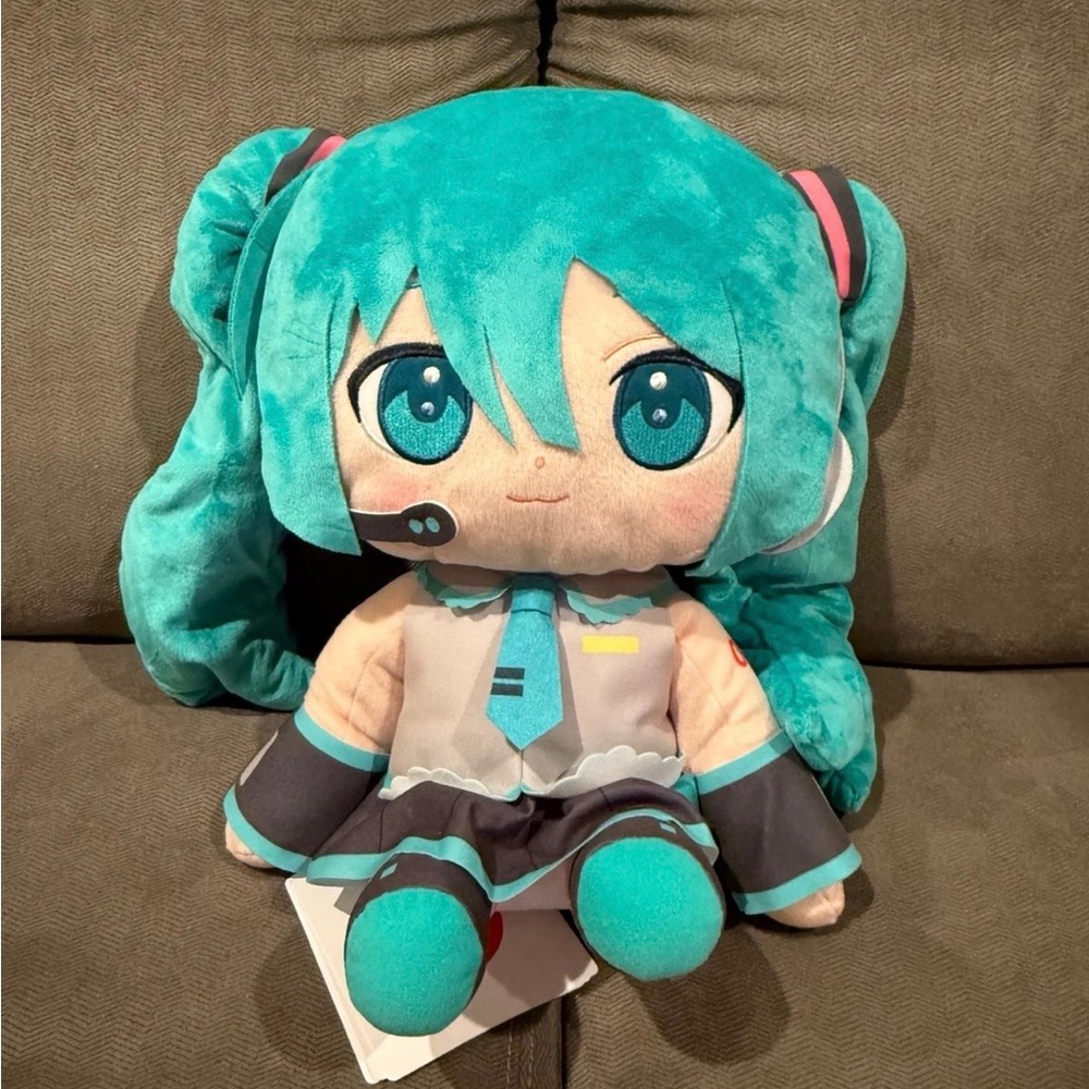 Teal Plush Vocaloid Character Stuffed Animal - Soft Collectible-14 inch